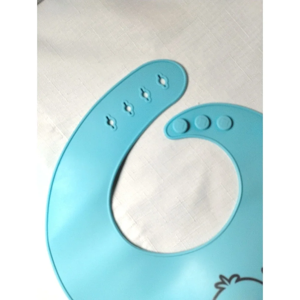 Silicone Bibs By KeaBabies! Lot Of 3 Adjustable Bibs In Blue, Teal & Green. EUC